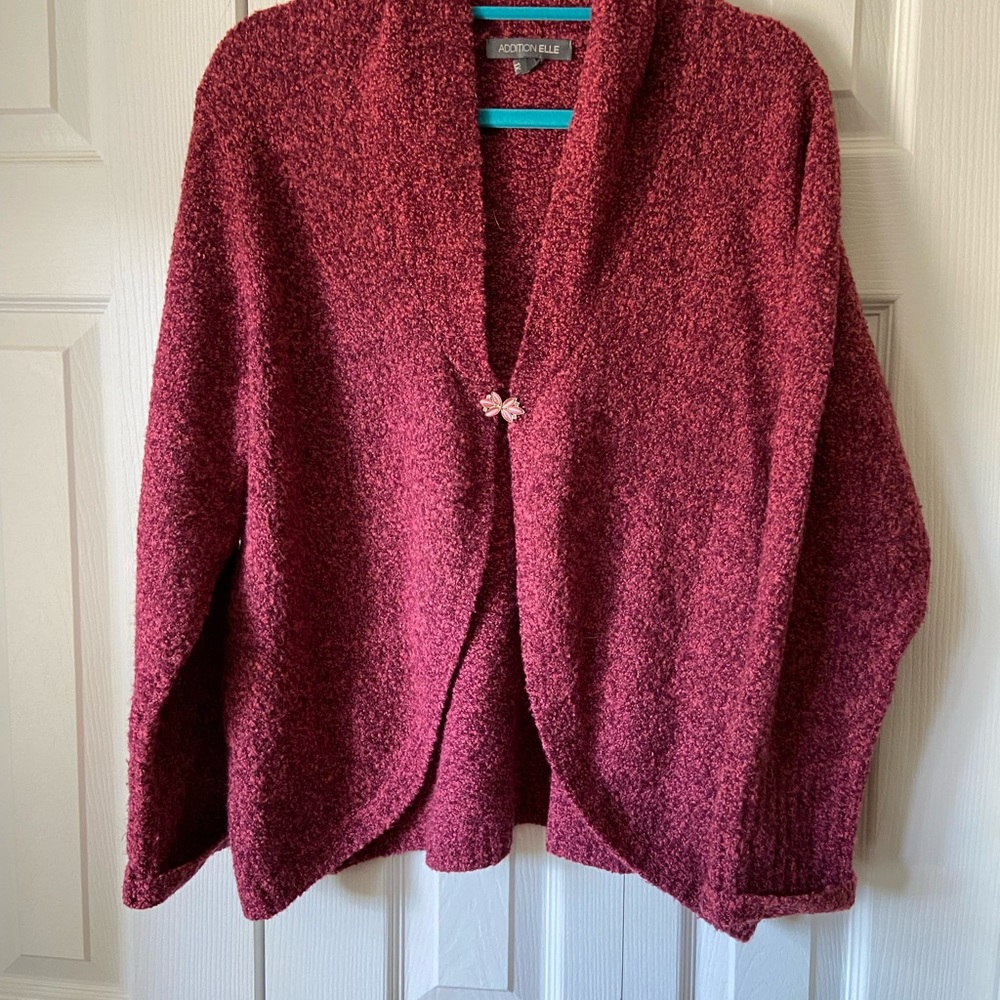 Addition Elle Deep Red Cardigan